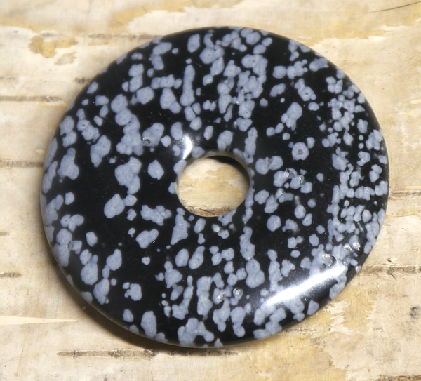 Schneeflockenobsidian Donut, 40mm, Nr. 1